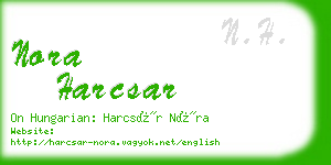 nora harcsar business card